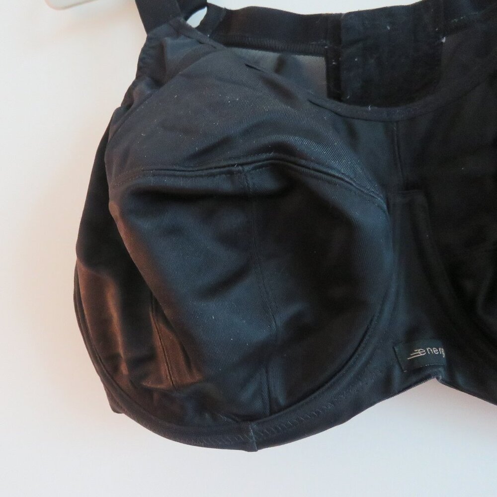 ELOMI Energise Sports Bra in Black Support Athleisure - Size US 42DDD - Picture 4 of 14